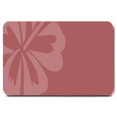 Hibiscus Sakura Red Large Doormat  by Mariart