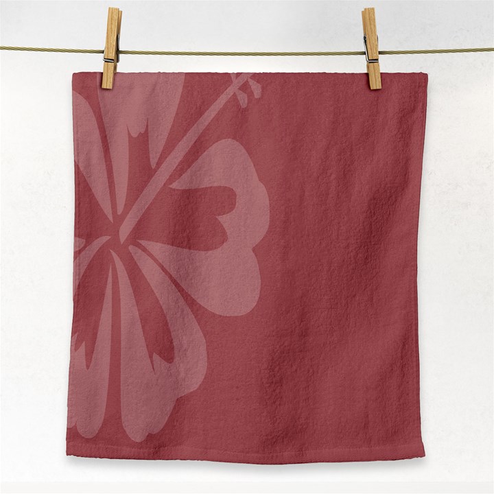 Hibiscus Sakura Red Face Towel