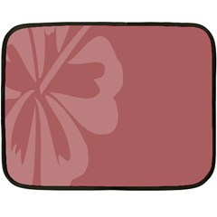 Hibiscus Sakura Red Fleece Blanket (mini) by Mariart