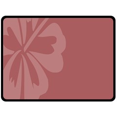 Hibiscus Sakura Red Fleece Blanket (large)  by Mariart