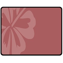 Hibiscus Sakura Red Fleece Blanket (medium) 