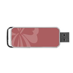 Hibiscus Sakura Red Portable Usb Flash (one Side) by Mariart