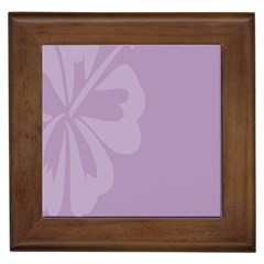 Hibiscus Sakura Lavender Herb Purple Framed Tiles by Mariart