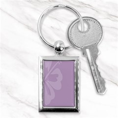 Hibiscus Sakura Lavender Herb Purple Key Chains (rectangle)  by Mariart