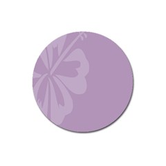 Hibiscus Sakura Lavender Herb Purple Magnet 3  (round) by Mariart