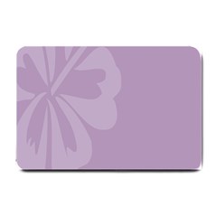 Hibiscus Sakura Lavender Herb Purple Small Doormat  by Mariart