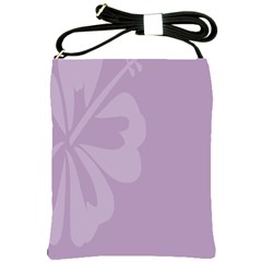 Hibiscus Sakura Lavender Herb Purple Shoulder Sling Bags by Mariart