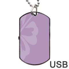 Hibiscus Sakura Lavender Herb Purple Dog Tag Usb Flash (two Sides) by Mariart