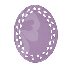 Hibiscus Sakura Lavender Herb Purple Ornament (oval Filigree) by Mariart