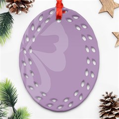 Hibiscus Sakura Lavender Herb Purple Oval Filigree Ornament (two Sides) by Mariart