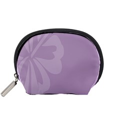 Hibiscus Sakura Lavender Herb Purple Accessory Pouches (small)  by Mariart