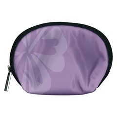 Hibiscus Sakura Lavender Herb Purple Accessory Pouches (medium)  by Mariart