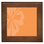 Hibiscus Sakura Tangerine Orange Framed Tiles Front