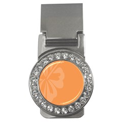 Hibiscus Sakura Tangerine Orange Money Clips (cz) 