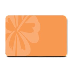 Hibiscus Sakura Tangerine Orange Small Doormat  by Mariart