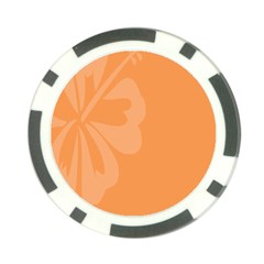 Hibiscus Sakura Tangerine Orange Poker Chip Card Guard by Mariart