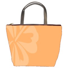 Hibiscus Sakura Tangerine Orange Bucket Bags by Mariart