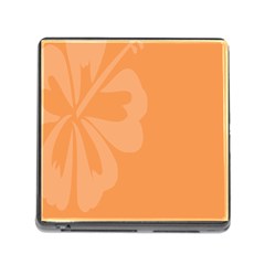 Hibiscus Sakura Tangerine Orange Memory Card Reader (square) by Mariart