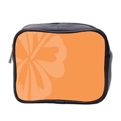 Hibiscus Sakura Tangerine Orange Mini Toiletries Bag 2-side by Mariart