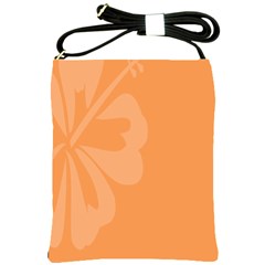 Hibiscus Sakura Tangerine Orange Shoulder Sling Bags by Mariart