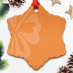 Hibiscus Sakura Tangerine Orange Snowflake Ornament (two Sides) by Mariart