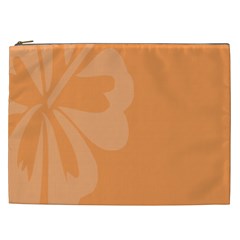 Hibiscus Sakura Tangerine Orange Cosmetic Bag (xxl)  by Mariart