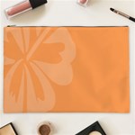 Hibiscus Sakura Tangerine Orange Cosmetic Bag (XXL)  Front