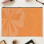 Hibiscus Sakura Tangerine Orange Cosmetic Bag (XXXL)  Front