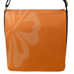 Hibiscus Sakura Tangerine Orange Flap Messenger Bag (s) by Mariart