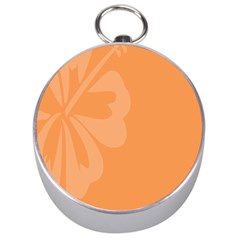 Hibiscus Sakura Tangerine Orange Silver Compasses by Mariart