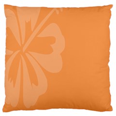 Hibiscus Sakura Tangerine Orange Large Flano Cushion Case (one Side) by Mariart