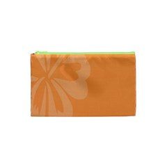 Hibiscus Sakura Tangerine Orange Cosmetic Bag (xs) by Mariart