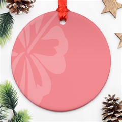 Hibiscus Sakura Strawberry Ice Pink Ornament (round) by Mariart