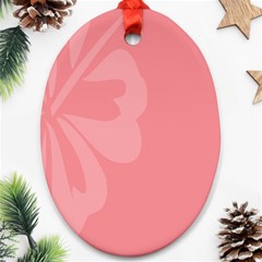 Hibiscus Sakura Strawberry Ice Pink Ornament (oval)