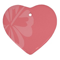 Hibiscus Sakura Strawberry Ice Pink Ornament (heart) by Mariart