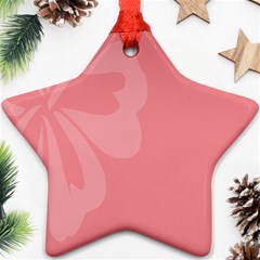 Hibiscus Sakura Strawberry Ice Pink Ornament (star) by Mariart