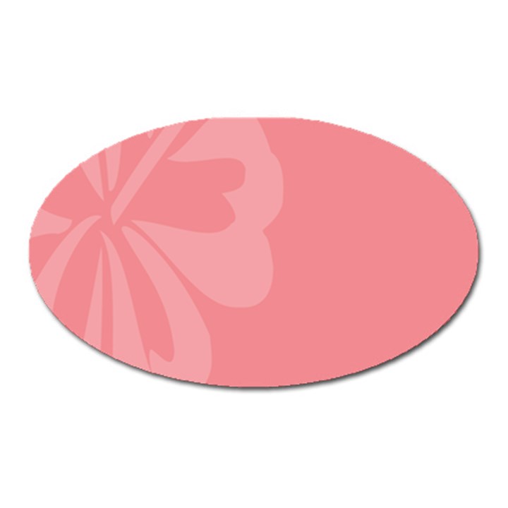 Hibiscus Sakura Strawberry Ice Pink Oval Magnet