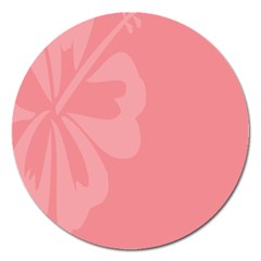 Hibiscus Sakura Strawberry Ice Pink Magnet 5  (round) by Mariart