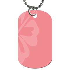 Hibiscus Sakura Strawberry Ice Pink Dog Tag (one Side) by Mariart