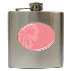 Hibiscus Sakura Strawberry Ice Pink Hip Flask (6 Oz) by Mariart