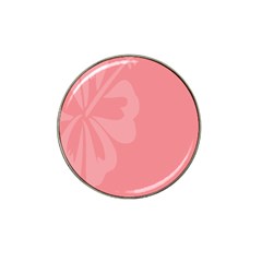 Hibiscus Sakura Strawberry Ice Pink Hat Clip Ball Marker by Mariart