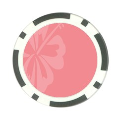 Hibiscus Sakura Strawberry Ice Pink Poker Chip Card Guard by Mariart