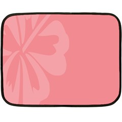 Hibiscus Sakura Strawberry Ice Pink Double Sided Fleece Blanket (mini)  by Mariart