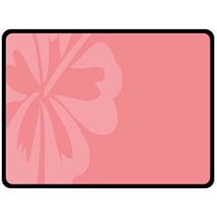 Hibiscus Sakura Strawberry Ice Pink Fleece Blanket (large)  by Mariart