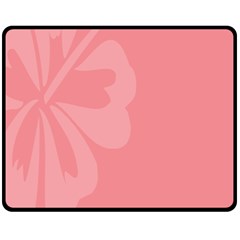 Hibiscus Sakura Strawberry Ice Pink Fleece Blanket (medium)  by Mariart