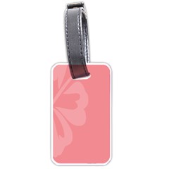 Hibiscus Sakura Strawberry Ice Pink Luggage Tags (one Side)  by Mariart