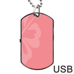 Hibiscus Sakura Strawberry Ice Pink Dog Tag Usb Flash (two Sides) by Mariart