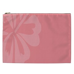 Hibiscus Sakura Strawberry Ice Pink Cosmetic Bag (xxl)  by Mariart