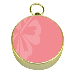 Hibiscus Sakura Strawberry Ice Pink Gold Compasses by Mariart