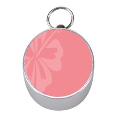 Hibiscus Sakura Strawberry Ice Pink Mini Silver Compasses by Mariart